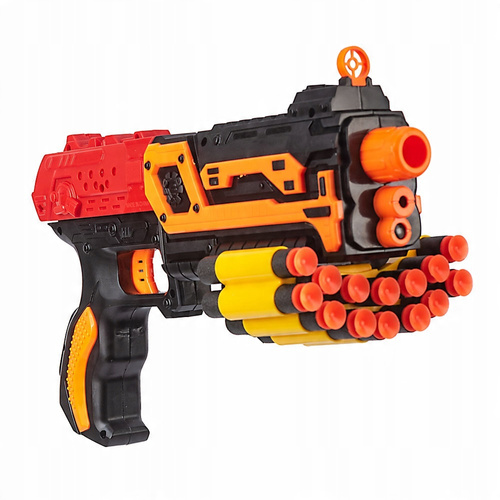 PISTOLET ZE STATYWEM NA NABOJE MIĘKKIE Z DŹWIĘKIEM BEZPIECZNY DLA DZIECI