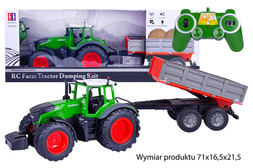 TRAKTOR NA RADIO ŚW DŹW Z PRZYCZEPĄ 71 CM DŁ KARTON / 4
Światło przód i tył , zasieg 50m, gumowe koła, podnoszona przycvzepa z pilota, akumulator