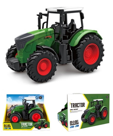 TRAKTOR ZIELONY MODEL, pak 32 
model traktoru do zabawy, zielony, czerwone felgi