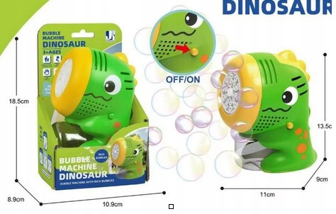 Maszynka Do Baniek Dinozaur Zielony Siedzący Wyrzutnia Baniek Dużo Baniek