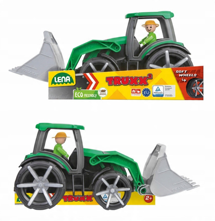 Spychacz Truxx Lena Traktor Zielony Pojazd 34 Cm + Figurka