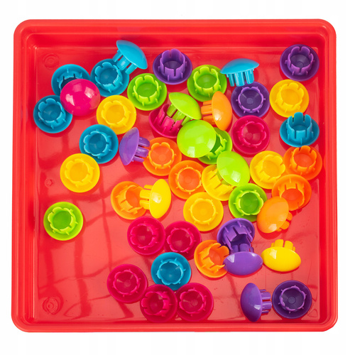 Klocki Układanka Z Guzików 12 Plansz Do Zabawy Sensoryczna Montessori