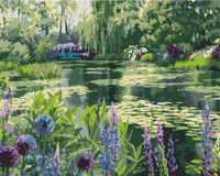 Malowanie Po Numerach Staw W Lesie Z Liliami 50X40 Z Ramą