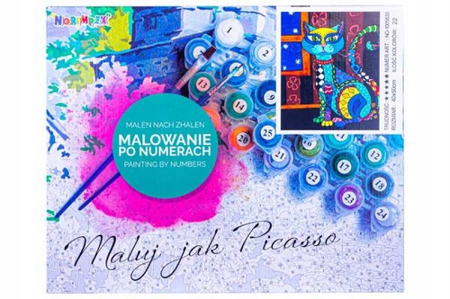 Malowanie Po Numerach 40 X 50 Cm Kot Abstrakcja