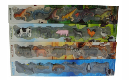 Zestaw Zwierząt Figurki Dinozaury, Zwierzęta Domowe, Dzikie Safari W Tubie