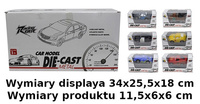 AUTO METAL Z BAJKI KARON*36 BOX 432/216
Wymiary displaya przed rozłoż 34x25,5x18 cm; po rozłożeniu 34x25,5x41,5 cm
Wymiary produktu 11,5x6x6 cm;  Waga displaya 2,400 kg, szt 0,058 kg