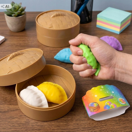 Gniotek Pierożek 3 szt Squishy Antystresowy Sensoryczny Kolorowy dla Dzieci