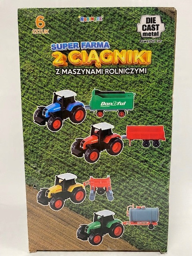 Zielony Traktor Farmera Z Przyczepą Zabawka Dla Dzieci