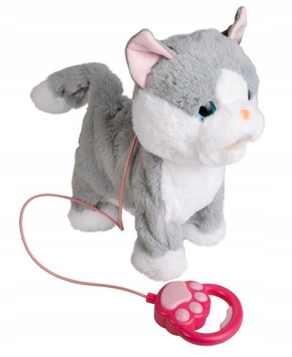 Pluszowy Kot Interaktywny Dży Chodzący I Miałczący Na Smyczy