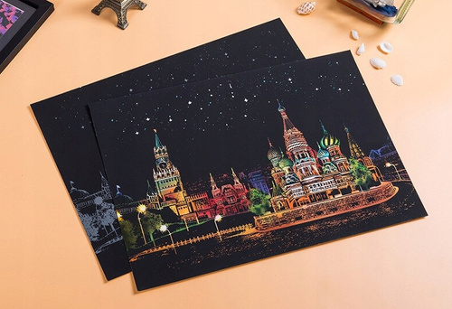 Zdrapywanka Wydrapywanka Dream Castle Zamek Na Tle Fajerwerków 75 X 52 Cm