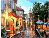 Malowanie Po Numerach Ulica Deszcz 50X40 CM Rama Kreatywne