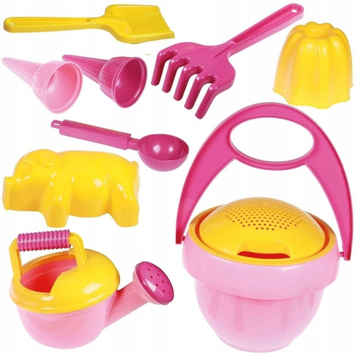 Lena Zestaw Zabawki Do Piasku Piaskownicy 10 Elementów Różowy