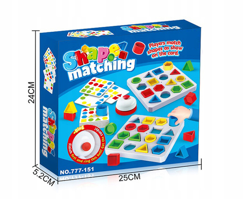 Edukacyjna Gra Montessori Dopasowywanie Kształtów Z Dzwoneczkiem Kolorowe