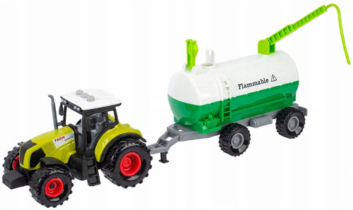 Ciągnik Traktor Z Przyczepą Zestaw Rolniczy Cysterna Ze Światłem Dźwiękiem
