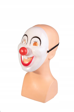 Maska Clown Wesoły Z Czerwonym Nosem Maska Na Twarz Karnawał Przebranie