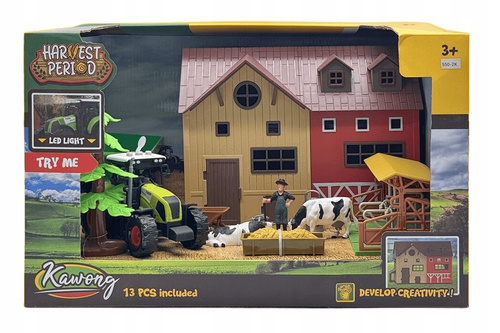 Zestaw Farma Z Traktorem Metalowym Efekty Świetle Oraz Dźwiękowe