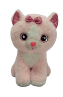 Pluszowy Plusz Różowy Kotek Z Kokardką Maskota Pluszak 22 Cm