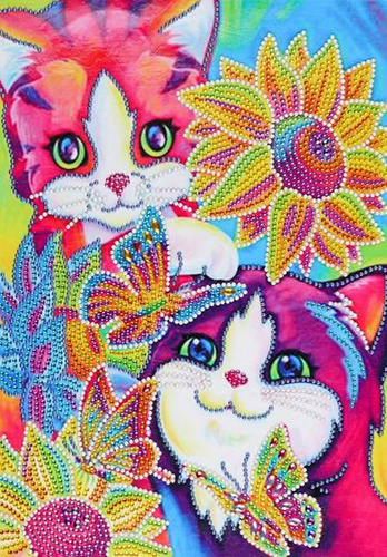 DIAMENTOWY HAFT MANDALA MOZAIKA KOTKI KWIATY 30X40