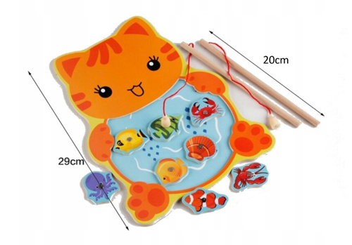 DREWNIANA GRA ŁOWIENIE RYBEK 29*21*2 CM