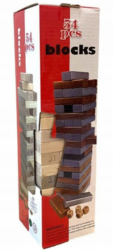 Układanka Chwiejąca Wieża Gra Zręcznościowa Składane Bloki Drewniana