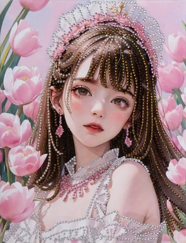 Diamentowa Mozaika Na Ramie Letnia Księżniczka Haft Kreatywny 23x30 Cm