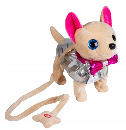 Interaktywny Duży Piesek W Kubraczku Chodzący I Grający Na Smyczy