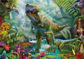 MALOWANIE PO NUMERACH DINOZAUR T-REX Z DZIECKIEM