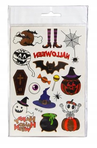 Tatuaże Halloween Tatuaże Zmywalne Komplet 12 Arkuszy Różne Wzory