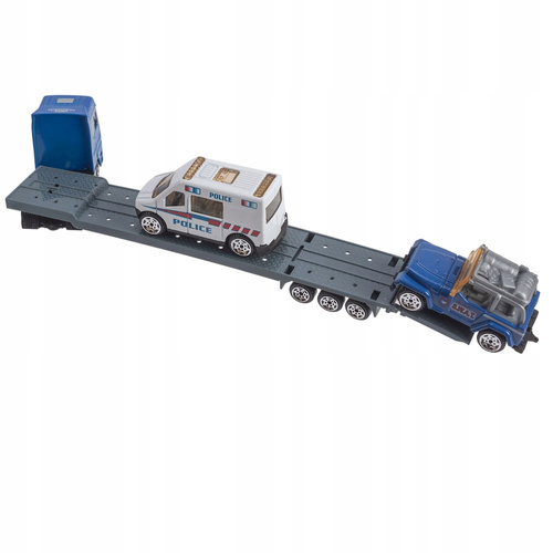 Auto Laweta Z 2 Autami Niebieska Straż Modele Metalowe Auto-Truck