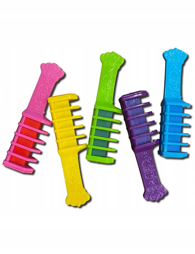 Grzebienie z kredą do włosów wielokolorowe 5 szt.