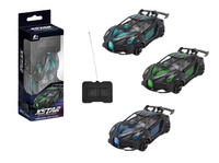AUTO ZDALNIE STEROWANE ZE SPOILEREM RACER XSTAR, pak 144, 
w podwieszanym pudełku: auto ze spoilerem + kontroler, 
zestaw wymaga 4 baterii AA (nie są zawarte w zestawie), 
trzy warianty kolorystyczne,
wymiary autka: 6,8 x 14,2 x 4,5 cm
wymiary opakowania: