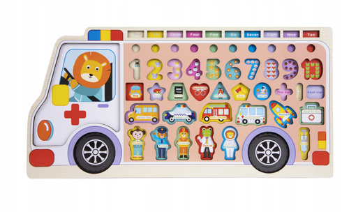 UKŁADANKA DREWNIANA NA AUCIE, GRA RYBKI, EDUKACJA