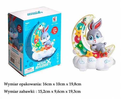 Świecąca Lampka Nocna Królik Na Księżycu Jeżdżący
