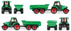 Traktor Z Przyczepką Autko Lena Trucks Zielony 38 Cm Zabawka Wytrzymała