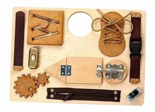 Tablica Manipulacyjna Interaktywna Do Nauki Drewniana Montessori