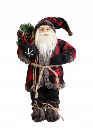 Figurka Ozdoba Świąteczna Bożonarodzeniowa Mikołaj Z Prezentami 45cm