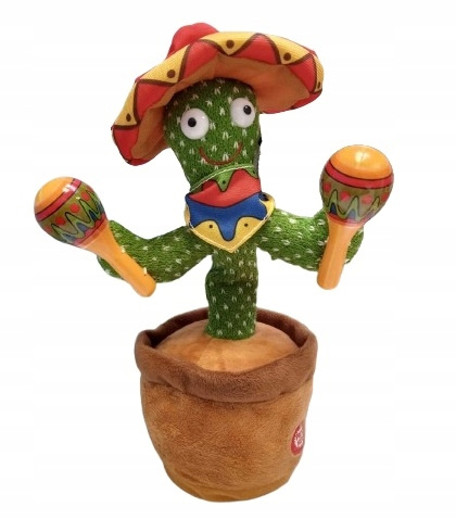 Tańczący Kaktus Z Marakasami Funkcja Powtarzani Śpiewania I Tańczenia