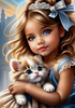 Diamentowa Mozaika Mała Dziewczynka Z Kotem 30x40 Cm Kreatywne Diamenty