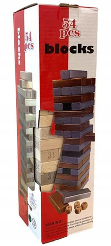 Układanka Chwiejąca Wieża Gra Zręcznościowa Składane Bloki Drewniana