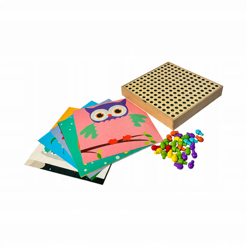 Drewno Mozaika Układanka Z Grzybków W Skrzynce Montessori