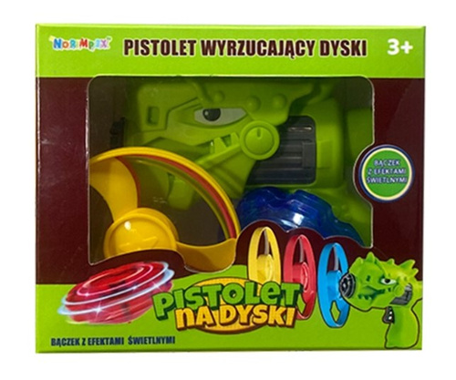 PISTOLET DINOZAUR - 2W1 - 3 ŚMIGŁA + BĄCZEK, PAK-108 / 216