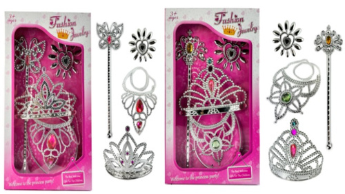 ZESTAW MAŁEJ KSIĘŻNICZKI WRÓŻKI - KORONA DIADEM RÓŻDŹKA