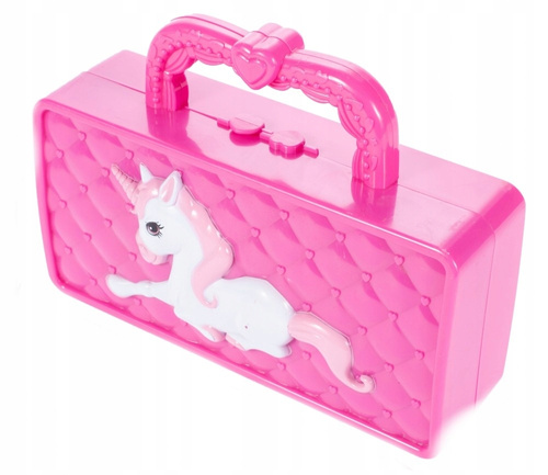 ZESTAW DO MAKIJAŻU PAZNOKCI W WALIZCE JEDNOROŻEC