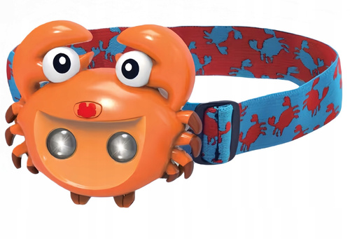 Latarka Czołówka Dla Dzieci Krab Różne Tryby Świecenia SOS Regulowana