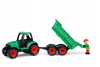Traktor Z Przyczepką Autko Lena Trucks Zielony 38 Cm Zabawka Wytrzymała