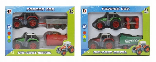Zielony Traktor Farmera Z Przyczepą Zabawka Dla Dzieci