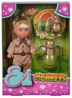 LALKA EVI Z MAŁPKAMI SAFARI KARTON /12
