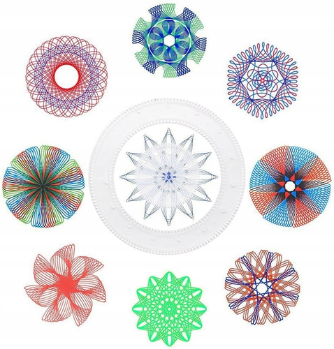 NORIMPEX SPIROGRAF ZESTAW ARTYSTYCZNY WIELE WZORÓW KOORDYNACJA RĘKA OKO