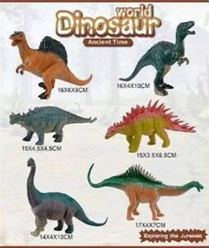 Figurki Dinozaurów Zestaw 6 Sztuk Świat Dinozaurów