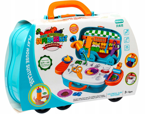 MASA CIASTOLINA ZESTAW WARZYWA, WYCISKARKA WALIZKA